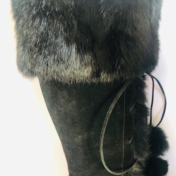 Coach Fur Lace-up Boots - Picture 2 of 9